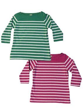 ! BUNDLE OFFER ! (2) LL Bean Womens Boathouse Shirts - Green and Pink - Size S